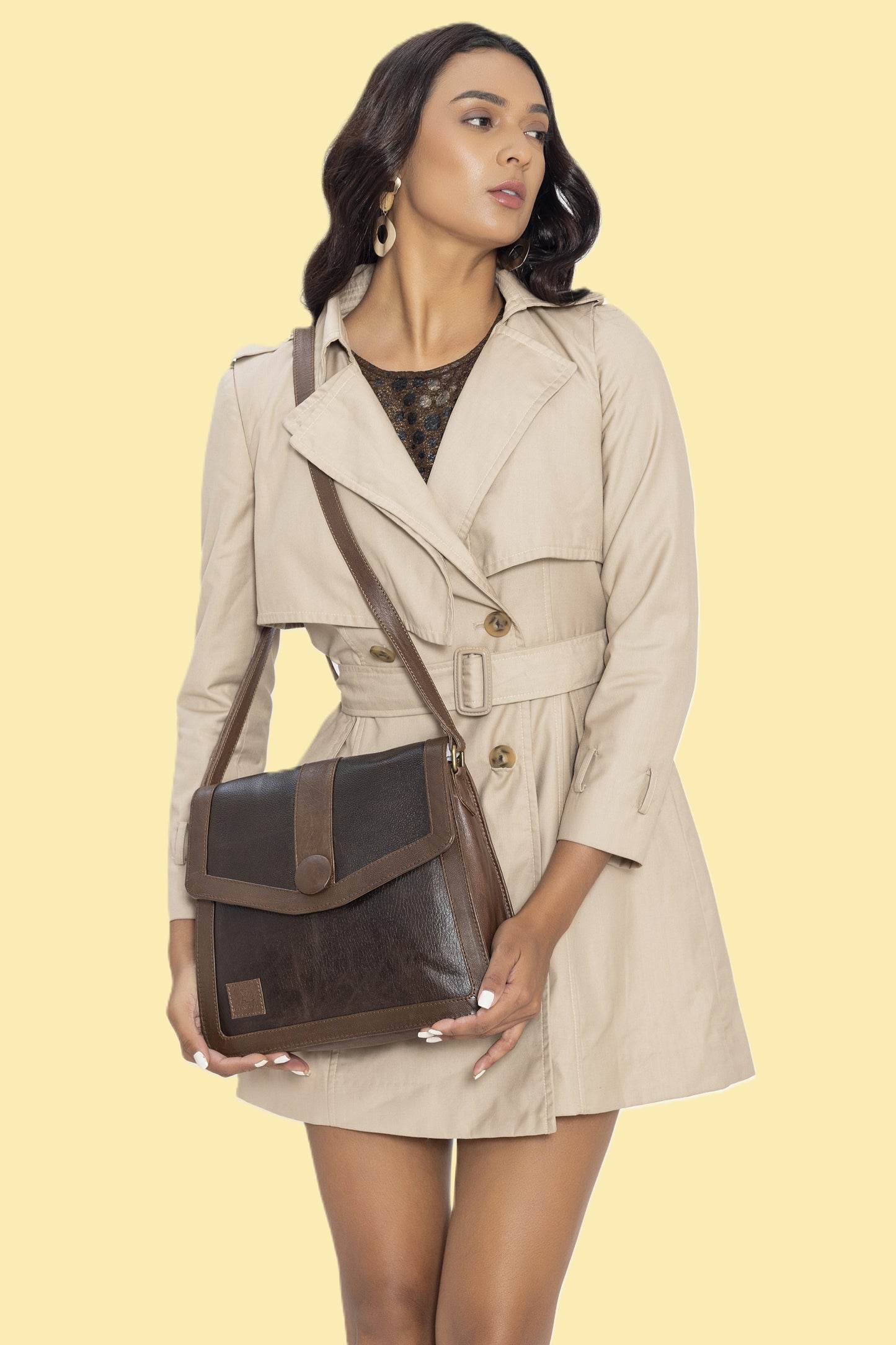 Leatherkart Camera Genuine Leather Sling/Shoulder Bag - Brown