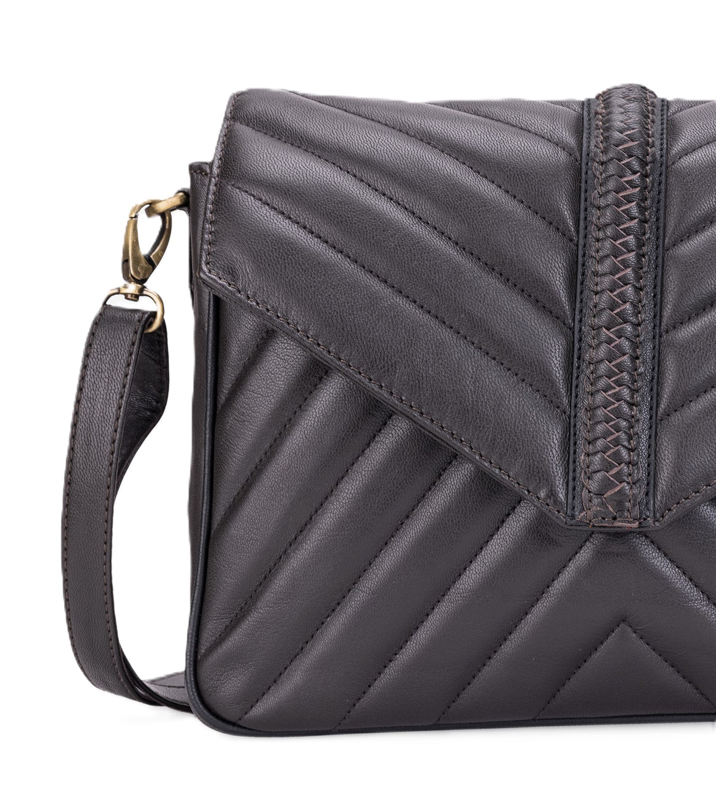 Leatherkart Stella Genuine Leather Shoulder Bag - Dark Brown