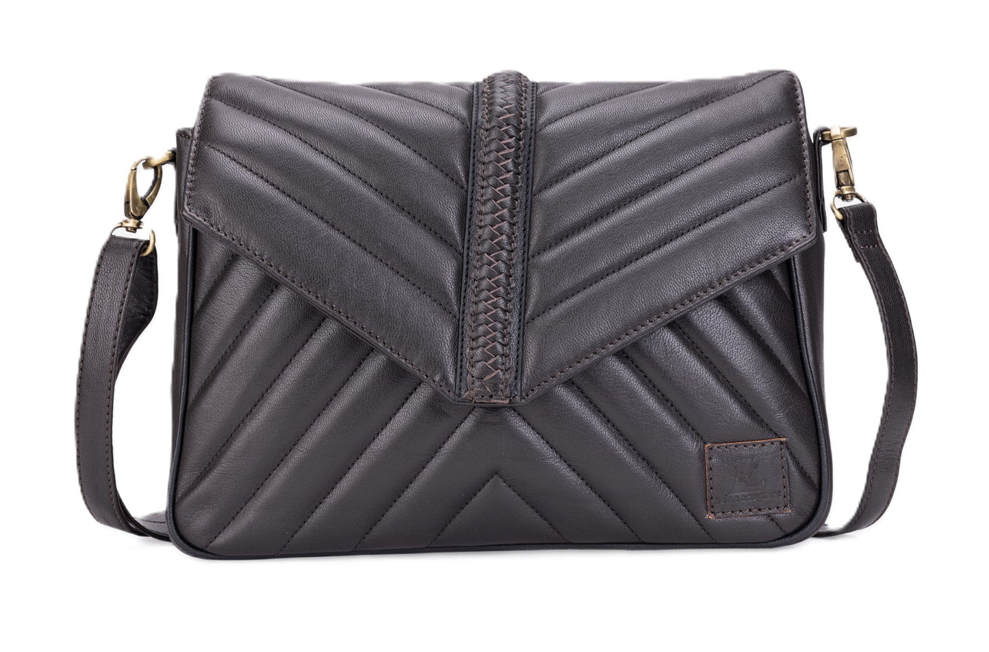 Leatherkart Stella Genuine Leather Shoulder Bag - Dark Brown