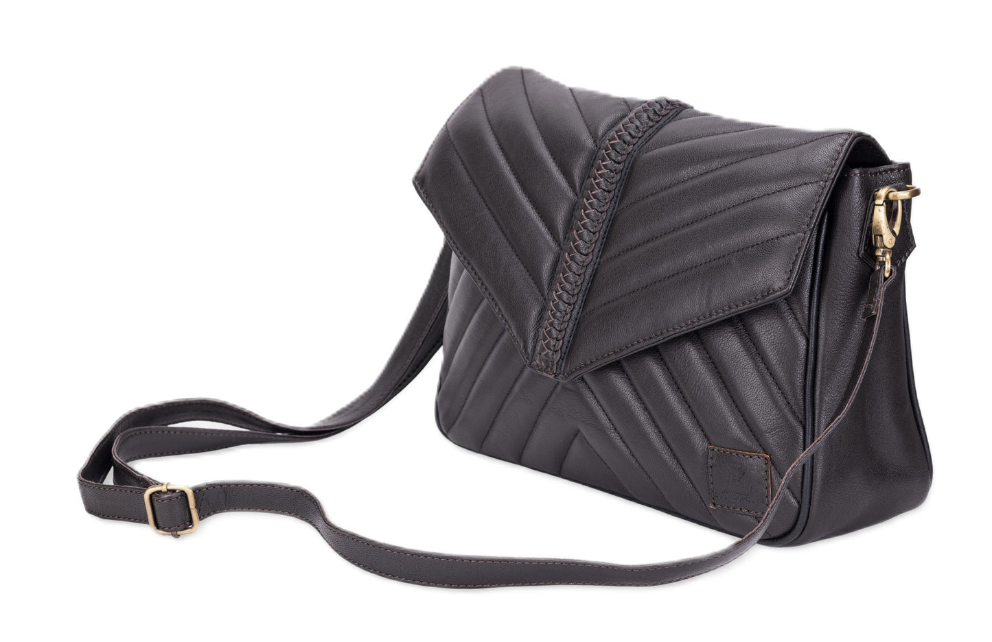Leatherkart Stella Genuine Leather Shoulder Bag - Dark Brown