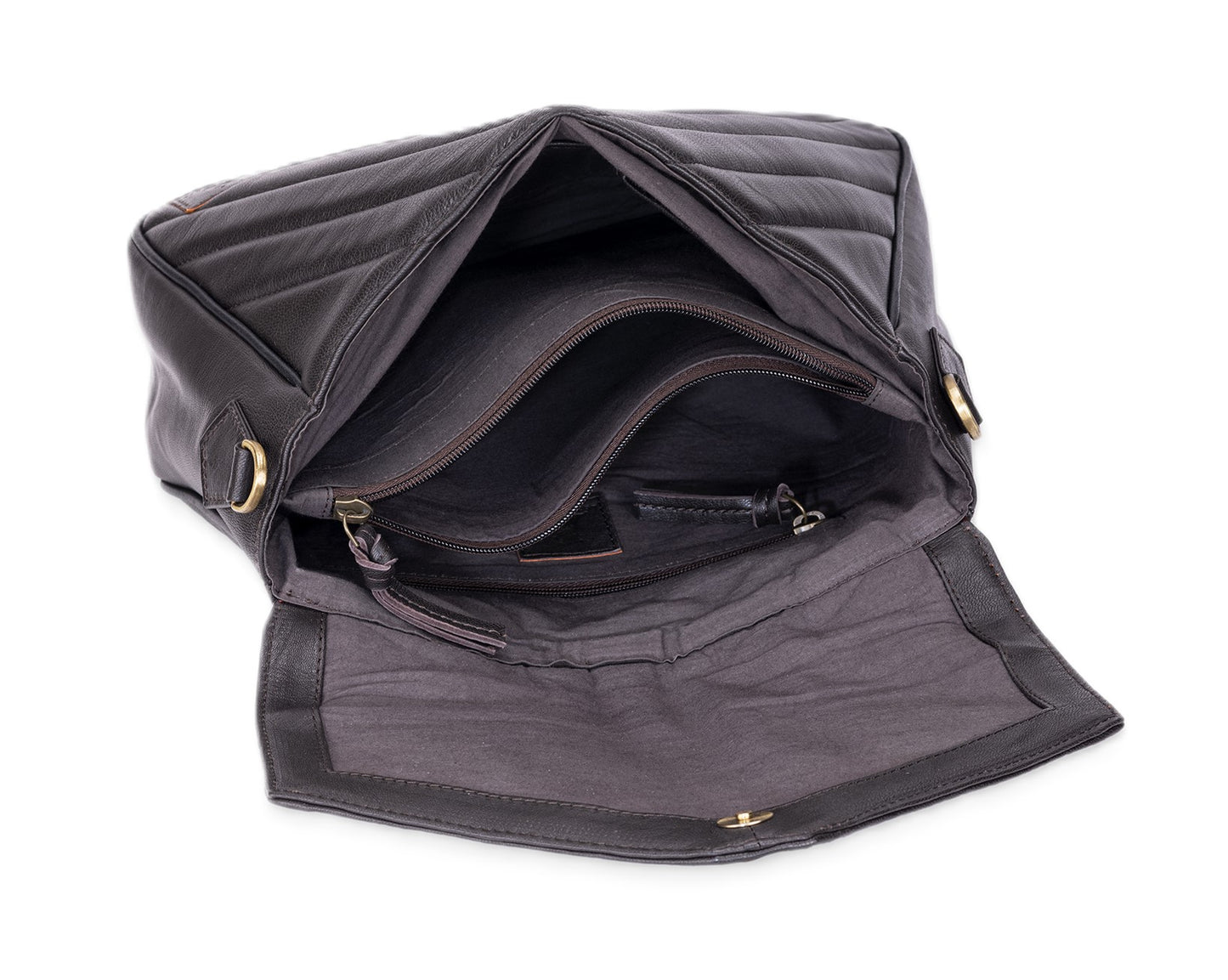 Leatherkart Stella Genuine Leather Shoulder Bag - Dark Brown