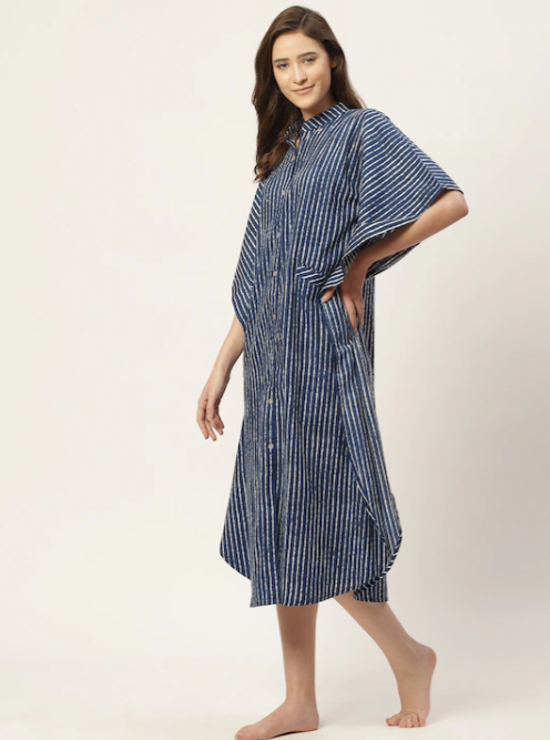 Women Indigo Classic Kaftan Dress