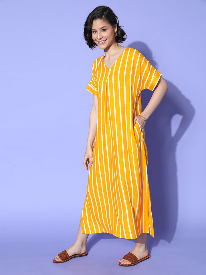 Striped Kaftan dress