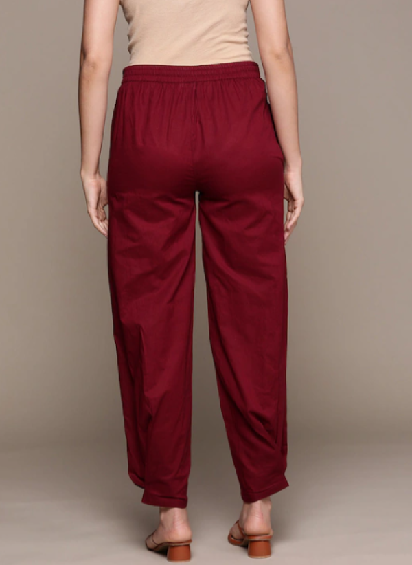 Cotton Straight Fit Carrot Pants