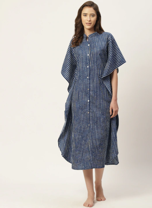 Women Indigo Classic Kaftan Dress