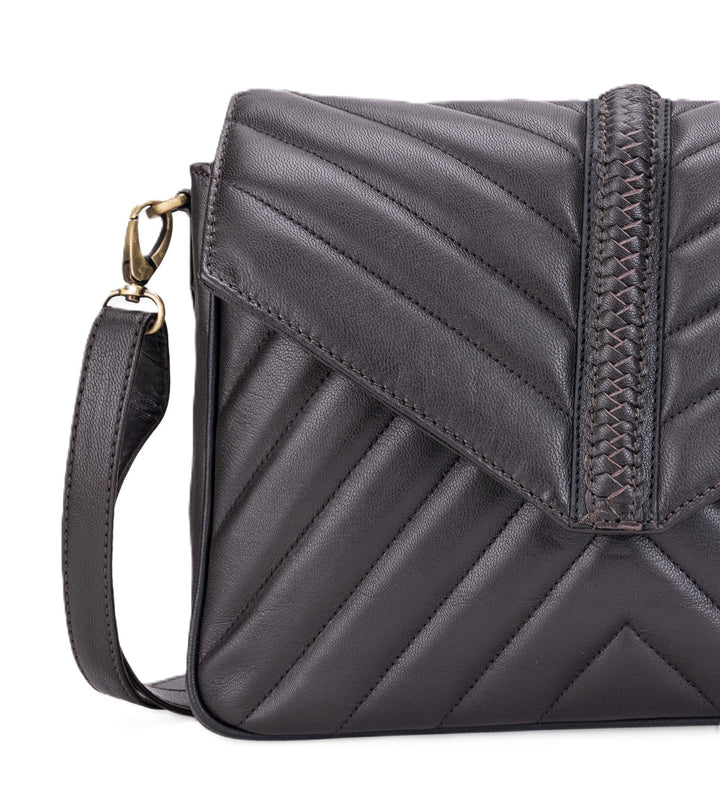 Leatherkart Stella Genuine Leather Shoulder Bag - Dark Brown