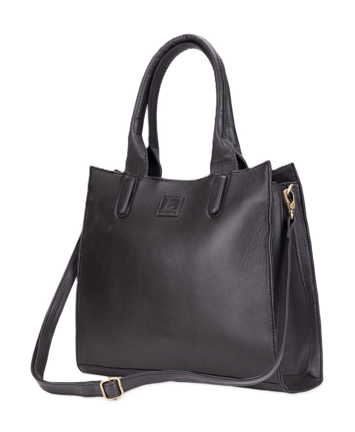 Leatherkart Timeless Genuine Leather Tote Bag - Dark Brown