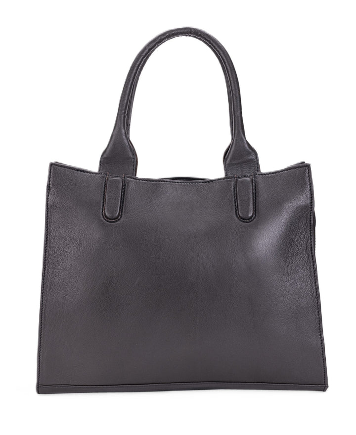 Leatherkart Timeless Genuine Leather Tote Bag - Dark Brown