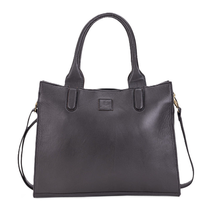 Leatherkart Timeless Genuine Leather Tote Bag - Dark Brown