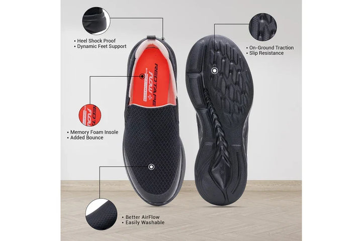 Red Tape Womens Sports Walking Shoes - Black/Black